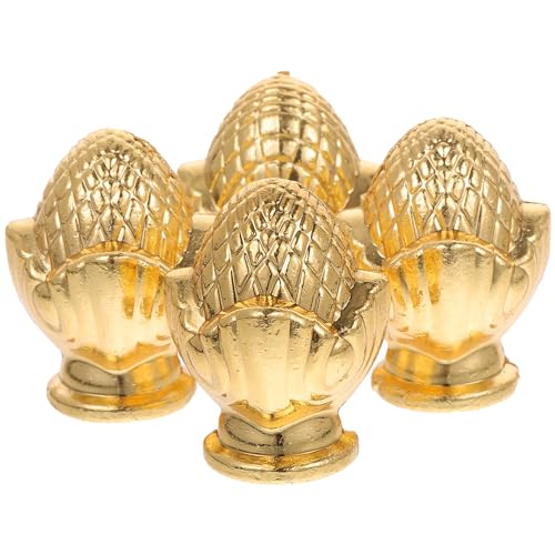 Toddmomy 4 piezas Decorativas Remates para Lámparas de Mesa y Accesorio Retro Dorado Embellecedor Vintage para Pantallas de Finiales Elegantes