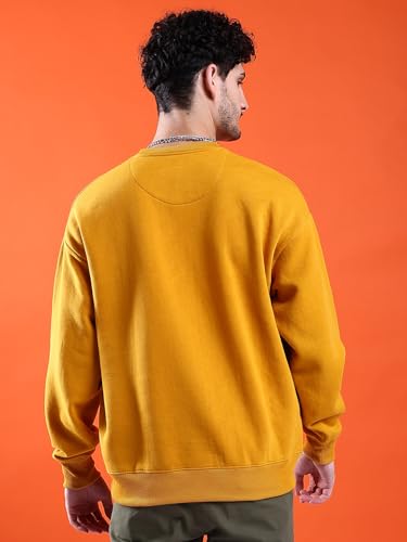 Image of The Indian Garage Co Men Oversized Solid Crew Neck Overhead Sweatshirt