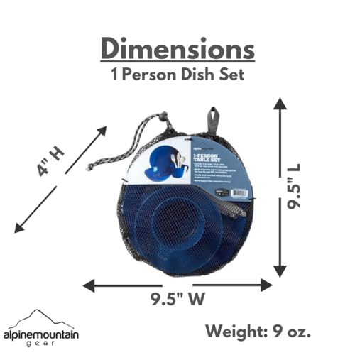 Juego de Vajilla para Camping para 1 Persona, Lavable y Reutilizable de Polipropileno por Alpine Mountain Gear miniatura 4