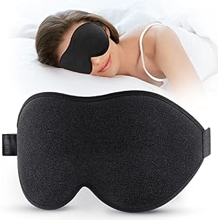Eye Mask for Sleeping,Kaome Sleep Masks for Women Men,Soft Breathable Sleeping Eye Mask with Adjustable Strap,Ultra-Fit Sleeping Eye Mask for Side Sleepers,3D Blackout Eye Mask for Napping Insomnia
