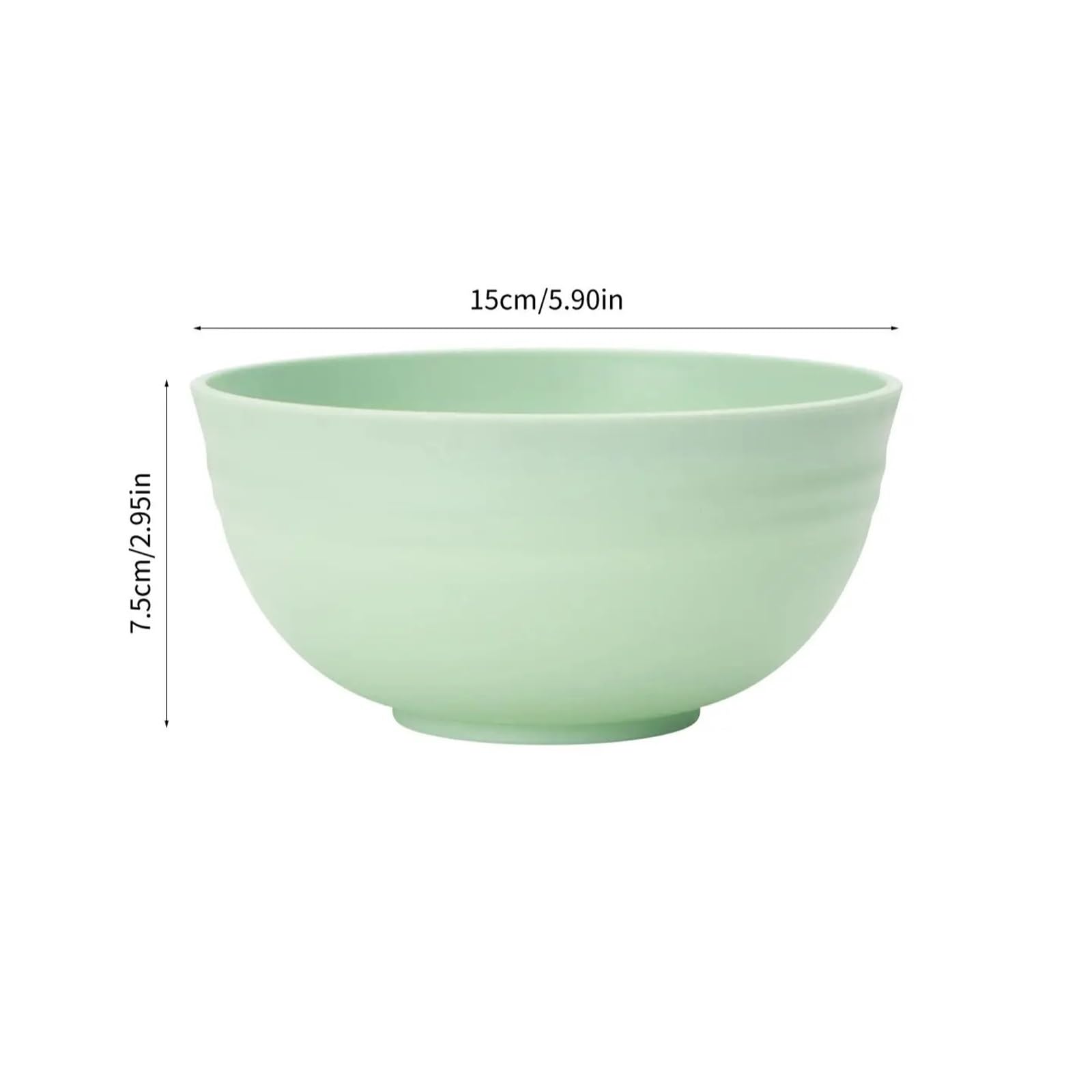 4/6/8 Stück hellgrüne Müslischale, wiederverwendbar, for den Haushalt, Kunststoff, for Abendessen, for Desserts, Outdoor, Camping(4pcs-Light green)