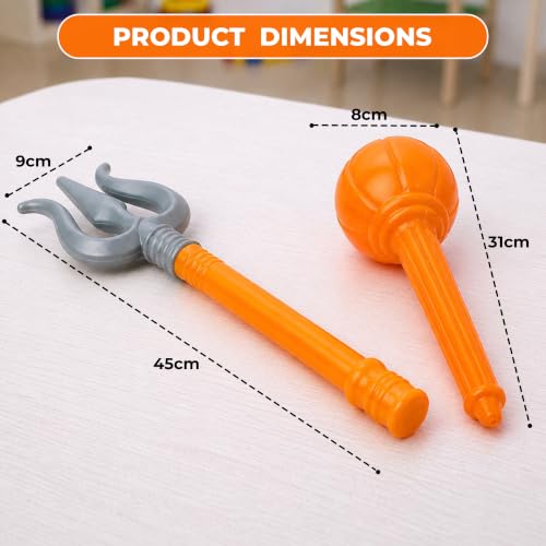 Image of RATNA'S Toy Trishul and Gada 2in1 Combo Set, Lightweight Plastic Religious Play Props, Pretend Play Toys for Kids