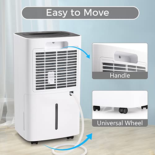 Image of Antarctic Star Dehumidifier 269 sq. ft 24 Pint Auto or Manual Drainage, Air Filters, 3 Different Modes, Auto Defrosting Low noise LED display with a Remote 12 hr Timer Suitable for Basements, Living Room, Bedroom, Office and Large Room