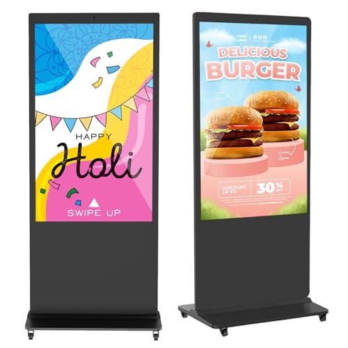 Image of 55 inch 4K Digital Signage Kiosk IPS LCD Display Floor Standing Digital Kiosks Interactive Ad Player with WiFi /HDMI /USB Input Android 11 System Advertising Media Player
