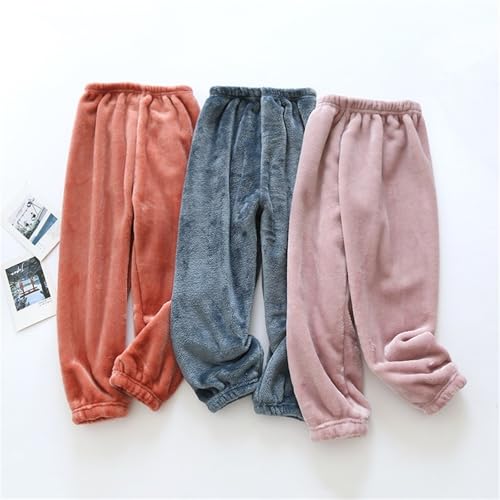 Girls Plush Fluffy Pj Fuzzy Fleece Pants Winter Warm Casual Cozy Lounge Bottoms Long Solid Color2
