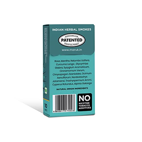 Maruk Waterfalls Premium Herbal Smokes - Nicotine-Free & Tobacco -Free Alternative Made Using 100% Ayurvedic Herbs (1 Pack Of 10 Sticks) #TOP1