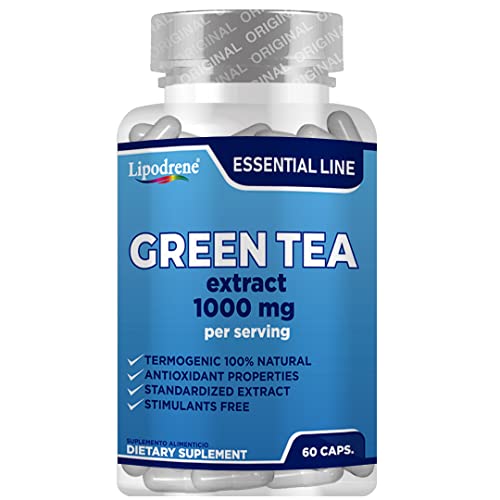 Antioxidante natural, con propiedades de gran energizante, con un increíble poder termogénico. Té verde 1000mg Essential. Bote con 60 cápsulas 1 unidad....