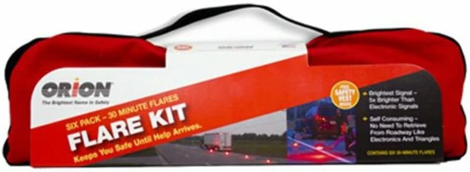 Highway Flare Kit (6-pack) with Safety Vest by Orion Safety