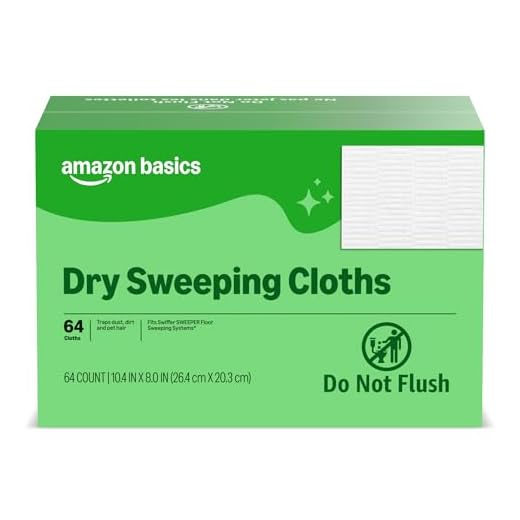 Amazon Basics Dry Floor Cloths to Clean Dust, Dirt, Pet Hair, 64 Count (Previously Solimo)