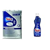 Sun Professionnel Sel Régénérant pour lave vaisselle, 2 kg & Classic Liquide de Rinçage pour Lave-Vaisselle Triple Action, Brillance Maximale, Vaisselle Impeccable, 500ml