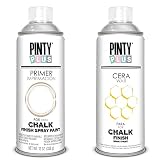 Producto de calidad PINTYPLUS CHALK 820 Imprimación spray 520cc Blanca CK820, Estándar + 819 Cera Spray 520cc Incolora CK819, Transparente, 400ml