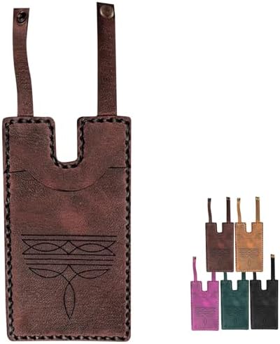 Fashion Western Cowboy Boot Wallet with Snap Strap for Women - Handcrafted Leather Snap Strap Credit Card Holder, Compact Carry All for Cowgirl Casual Formal Occasions (1, Brick Red)