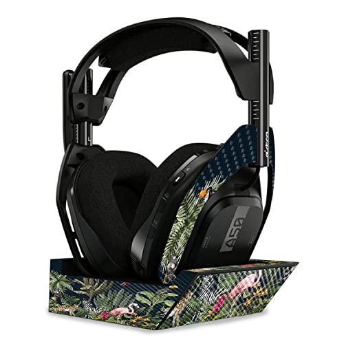 Image of MightySkins Carbon Fiber Skin Compatible with Astro A50 Wireless Headphones + Base Station (Gen 4) - Tropical Kingdom | Protective, Durable Textured Carbon Fiber Finish | Easy to Apply