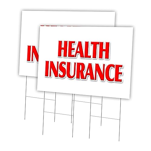 Health Insurance 2 Pack of 24" x 36" Yard Sign & Stake | Advertise Your Business | Stake Included Image On Both Sides | Made in The USA