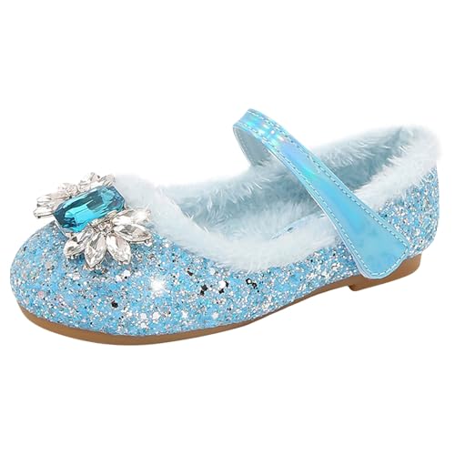 Children Shoes Comfortable Plus Fleece Soles Warm Shoes Fashionable Casual Flat Shoes with Diamonds Girls Shoes 8 (Blue, 12 Little Child) by Generic - Used condition - US$26.60