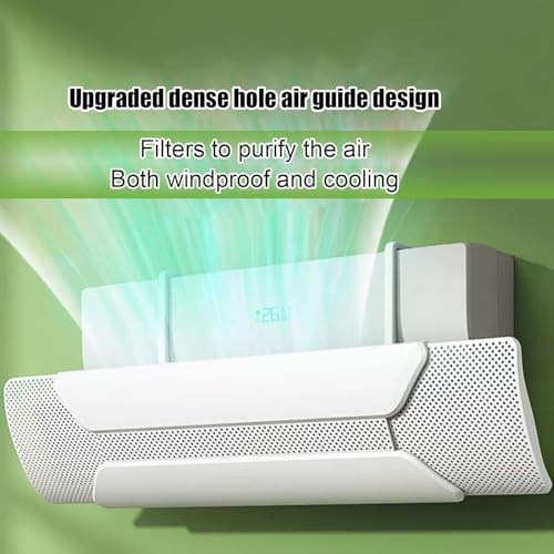 عاكس مكيف الهواء من الميكاكوز، عاكس تدفق مكيف سبليت قابل للتعديل، جناح هواء يمنع مكيف الهواء من النفخ مباشرة، تركيب مجاني عالمي مع فلتر قطن، لحجب الرياح (60-95 سم)