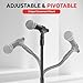Pyle Universal Microphone Stand - M-6 Mic Holder USA Standard Adapter and Height Adjustable from 31.5” to 60” Inch High w/ Pivotable Gooseneck Mount - Heavy Duty Clutch Tension Knob PMKS32