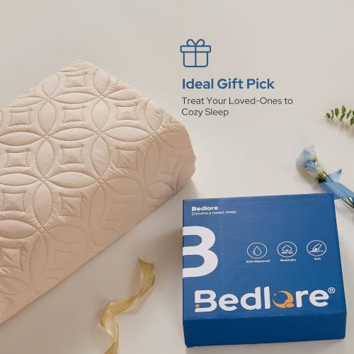 Image of BEDLORE Waterproof Mattress Protector, Queen Size Mattress Pad Noiseless