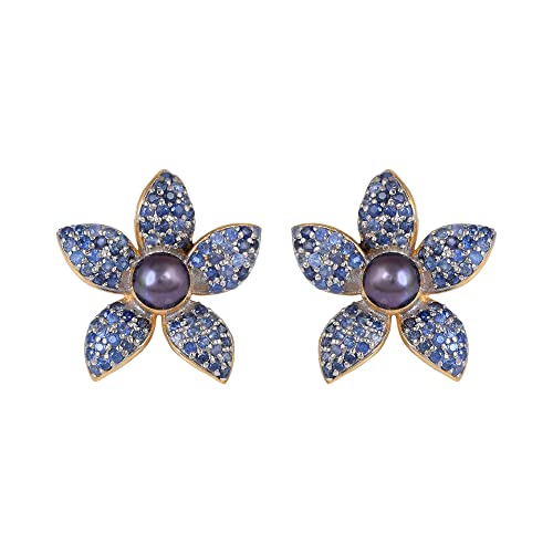 Boucles d'oreilles saphir bleu d'exception en argent sterling 925