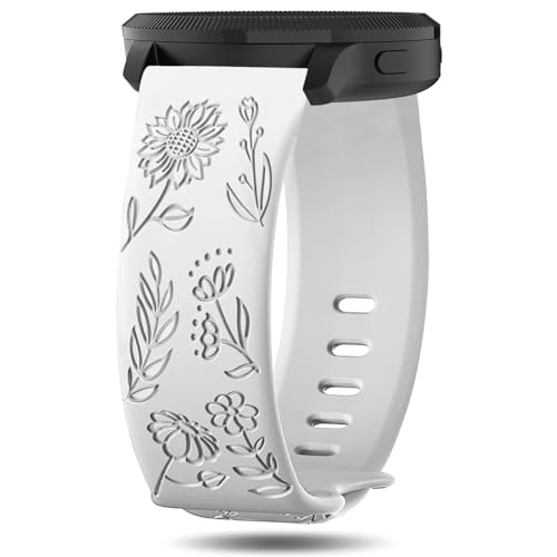 Correa deportiva floral 18mm compatible Garmin silicona miniatura 1