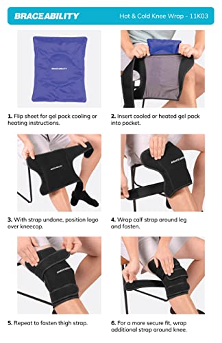 Image of BraceAbility Ice Pack for Knee - Cold and Hot Therapy Compression Gel Wrap Brace for Men and Women's Post-Surgery Support, Kneecap Swelling, Torn Meniscus, Tendonitis, OA Pain Relief (One Size)
