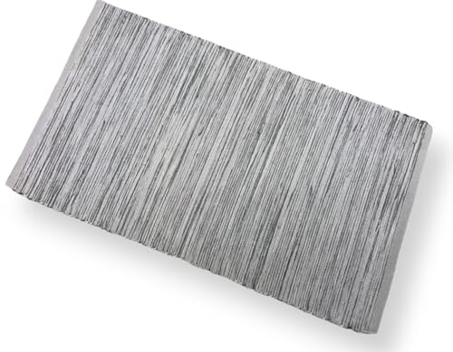 SpazioTessile Tappeto Stuoia Cucina Multiuso 100% Cotone Super Natural Indiano 6 Misure CH (Grigio, 50x110)
