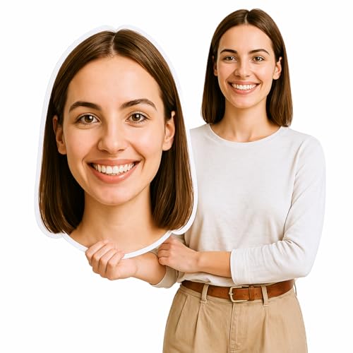 Custom Big Head Cutouts - Personalized Fat Face Signs Fun Fathead Cardboard Cutouts Custom Head Cutouts on Coroplast Up to 36 Tall Perfect for Parties & Events