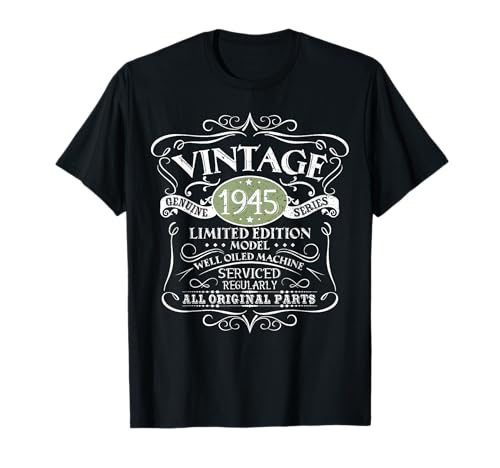 Regalo vintage 1945 75 cumpleaños todas las piezas originales Camiseta