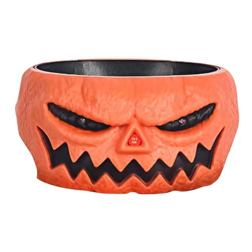 AKTOUR Grandi statue da giardino alte 0,9 m, piatto di frutta elettrico, suono incandescente, scena che scuote la mano, ornamento per scherzi a batterista (arancione, 25,5 x 25,3 x 12,5 cm)