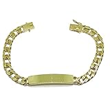 Pulsera para Hombre de Oro Amarillo de 18k con Placa. 0.90 cm de Ancha y 21.00cm de Larga. 100% Personalizable. Cierre cajetín con 2 ochos de seguridad. 29.55gr de oro de 18k