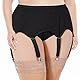 Moon Woon Damen Strapsgürtel Set Große Größen mit 4 Strumpfhalter und Vintage Metallclip Dessous Set ink Strumpfband Hosenträger Hüfthalter Schwarz 2XL/3XL