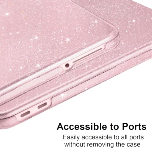 Image of Midkart Compatible with MacBook Neo Case 13 inch 2026 Release Model A3404 with A18 Pro Chip Hard Shell Case Cover with Keyguard and Dustplugs, Blush Transparent Glitter
