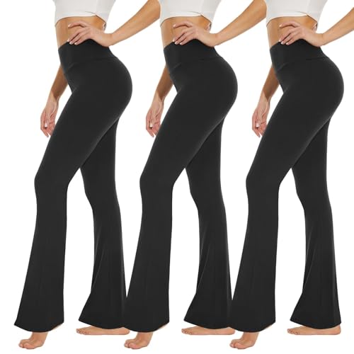 Image of High Waisted Leggings for Women - Soft Athletic Tummy Control Pants for Running Cycling Yoga Workout - Reg & Plus Size