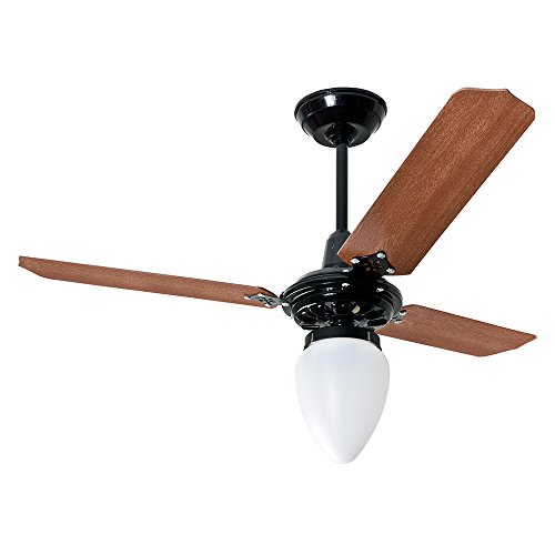 VENTILADOR DE TETO PERA 127V PRETO LORENSID COM PÁS MOGNO MDF