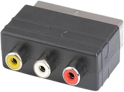 3RCA Female to RGB SCART Plug Male AV Cable Adapter Converter for PS4 TV DVD VCR