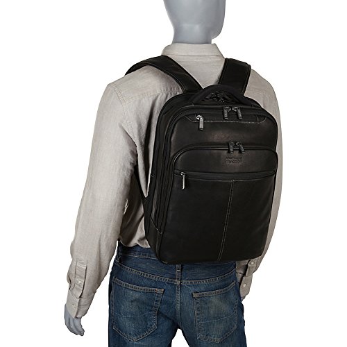 Kenneth Cole Reaction Manhattan Colombian Leather Slim 16" Laptop Checkpoint-Friendly Anti-Theft RFID Business Backpack