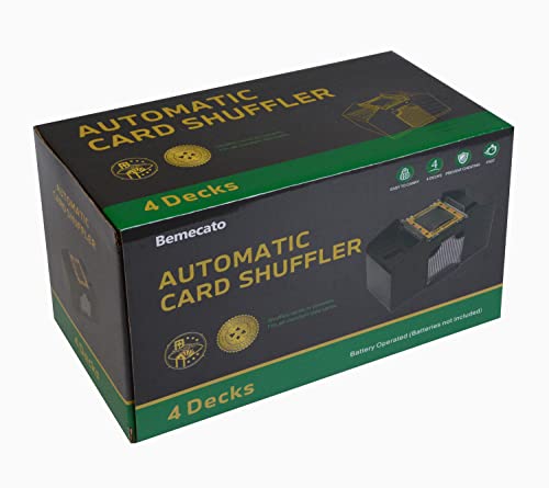 Bemecato Card Shuffler 1/2/4 Deck Automatic, Electric Casino Shuffler Machine For Playing Card, Uno (1-4 Deck Card Shuffler) #TOP6