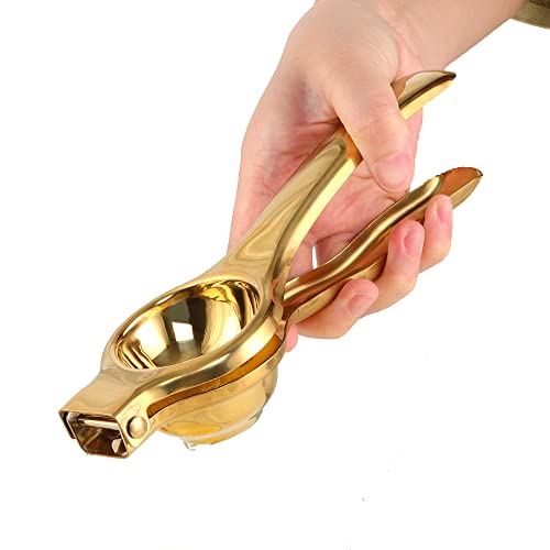 Buyer Star Quality Metal Lemon Squeezer, Citrus Juicer, Manual Lemon Press For Extracting The Most Juice Possible (Gold) #TOP5