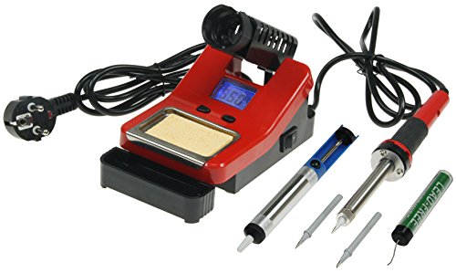 Preisvergleich Produktbild Lötstation regelbar 100-450° mit Lötkolben Werkstatt Hobby 230V Betrieb Zubehör Lötzinn (Lötstation digital 58W mit Display und Zubehör)