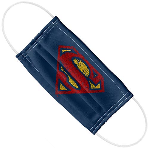 Superman Crackle S Shield 1-Ply Reusable Face Mask Covering with Adjustable Nose Wire, Unisex