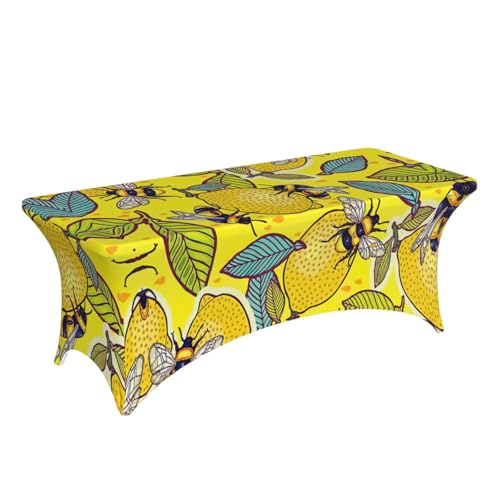 Housse de table extensible jaune citron EdWal 1,8 m pour vos réceptions - 4