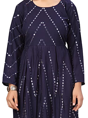 Image of Aarika Girls Navy Blue Colour Middi