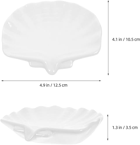 Miniatura 2 de Jabonera en forma de concha, soporte de barra de jabón de cerámica, bandeja de jabón autodrenante, ahorradores de jabón, soporte para esponja de