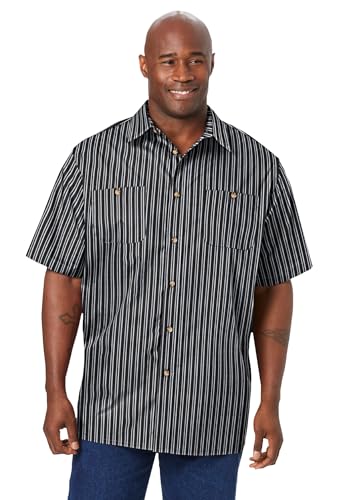KingSize Men's Big & Tall Striped Short-Sleeve Sport Shirt