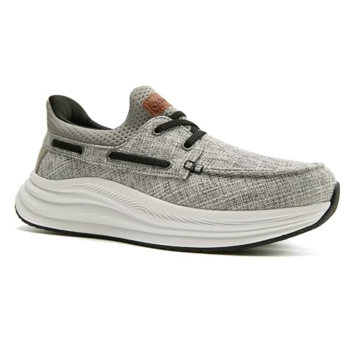 Top 10 Best Work Shoe for Plantar Fasciitis Tips 11 Men's Orthopedic Comfortable Casual Shoes: Diabetic Supportive Plantar Fasciitis Orthotic Bunions Recovery Loafers, Soft Arch Support Office Working Deck Sneakers Light Grey Size 9