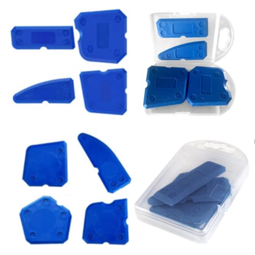 Herramienta de acabado de perfilado de sellador, 9 piezas de silicona para juntas más suaves, portátil, azul, kit de herramientas para calafateo de sellador, kit de fugi, baños, azulejos