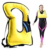 Faxpot Men/Women Snorkel Vest Adult Inflatable Snorkeling Jacket for Diving Swimming Safety