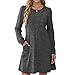 Long Sleeve Dress for Women Fashion Print Crewneck Midi Dresses Casual Loose Vacation Dress 2025 Fall Flowy Outfits