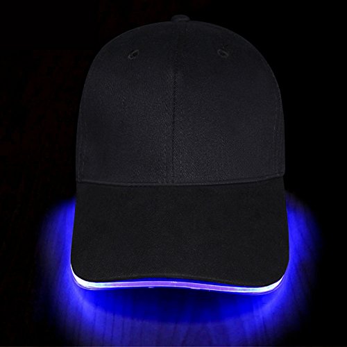 Fashion&Cool Casquette de Baseball lumière led Unisexe Coton Baseball Noir Cap pour Homme Femme Fille Garcon (Bleu)