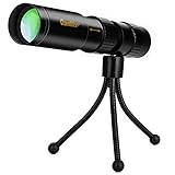 Monocular Telescope, 10-300X32 High Power Portable Compact Pocket HD BAK4 Prism Tripod Monocular with Weak Night Vision for Adults and Kids,Zoom Monocula Waterproof for Bird Watching,Hunting